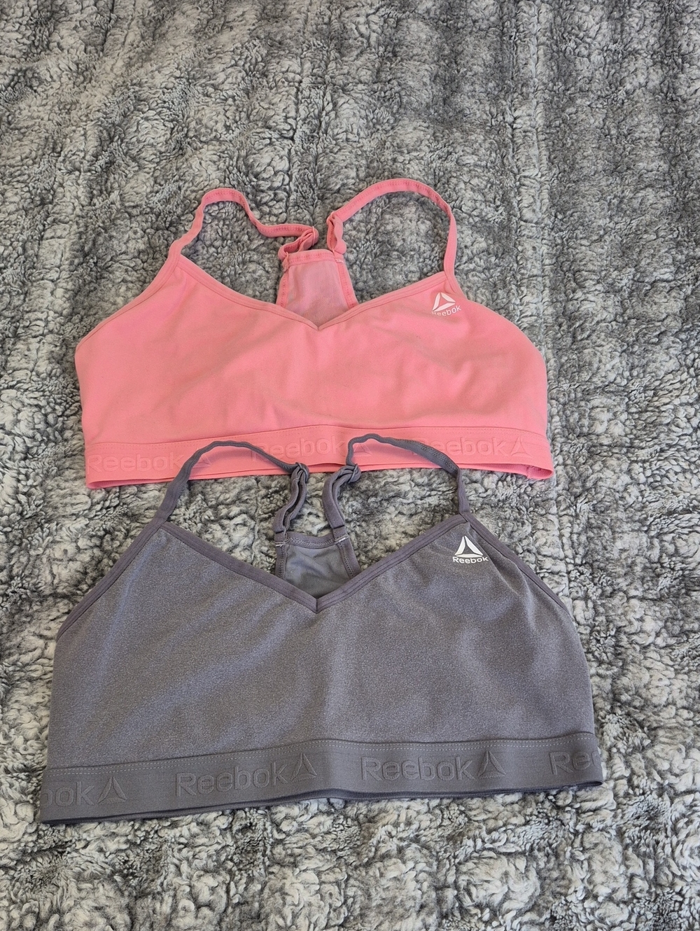 Reebok 🖤 Pink and Gray Racerback Sports Bra Duo (1003)